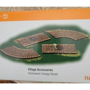 Department 56 Creepy Street Cobble Stone Set (4) Skeleton Manhole Cover 56.53224